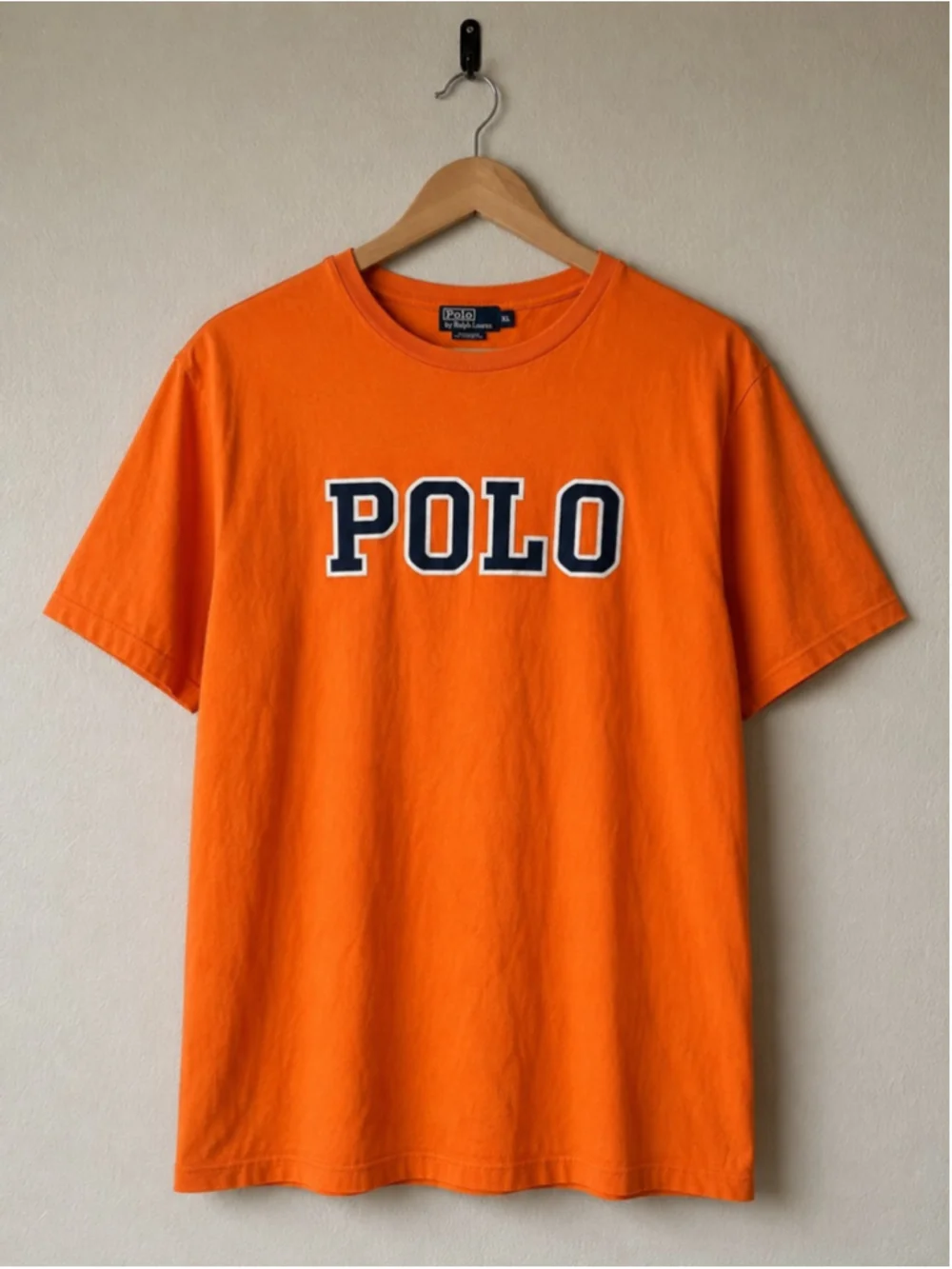 Polo Ralph Lauren Orange Logo T-Shirt Men’s XL Bright Orange Spellout Tee
